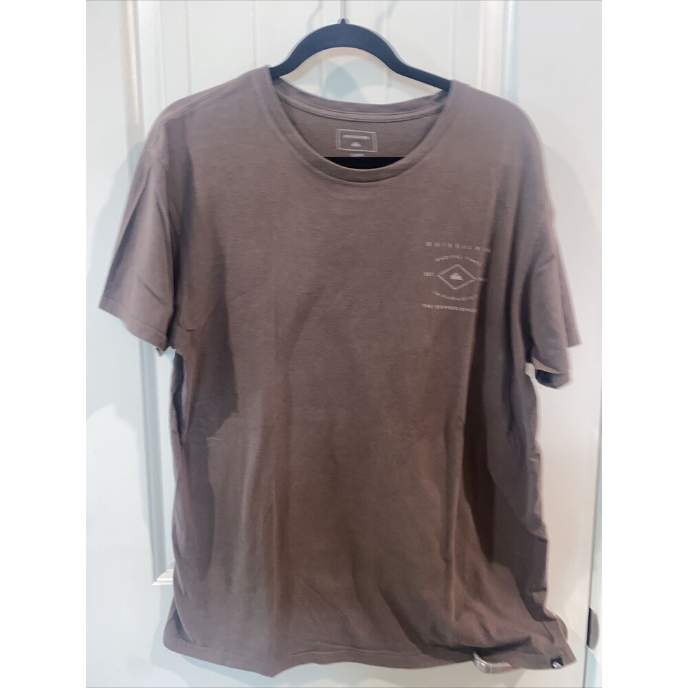 Quiksilver vintage shirt Men Paradise Brown Large Short Sleeve logo brown